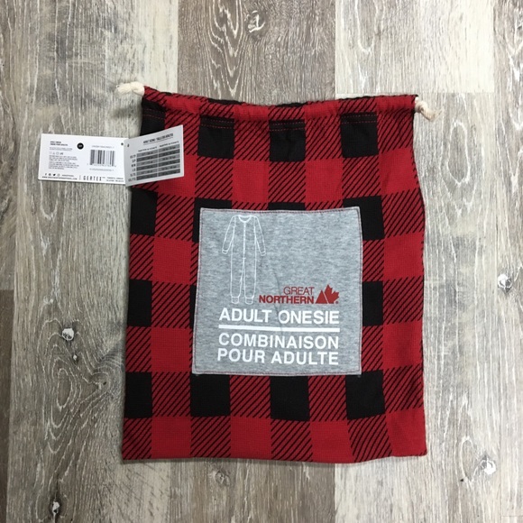 Snugabye buffalo plaid adult onesie, size S, XS. - Picture 3 of 16